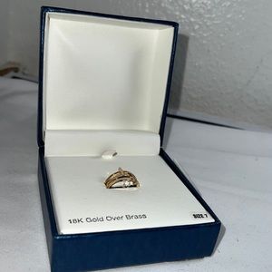 Gold Double East -West Cross Ring